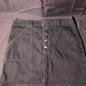 Hollister‎ black denim jean skirt -buttons Sz 11